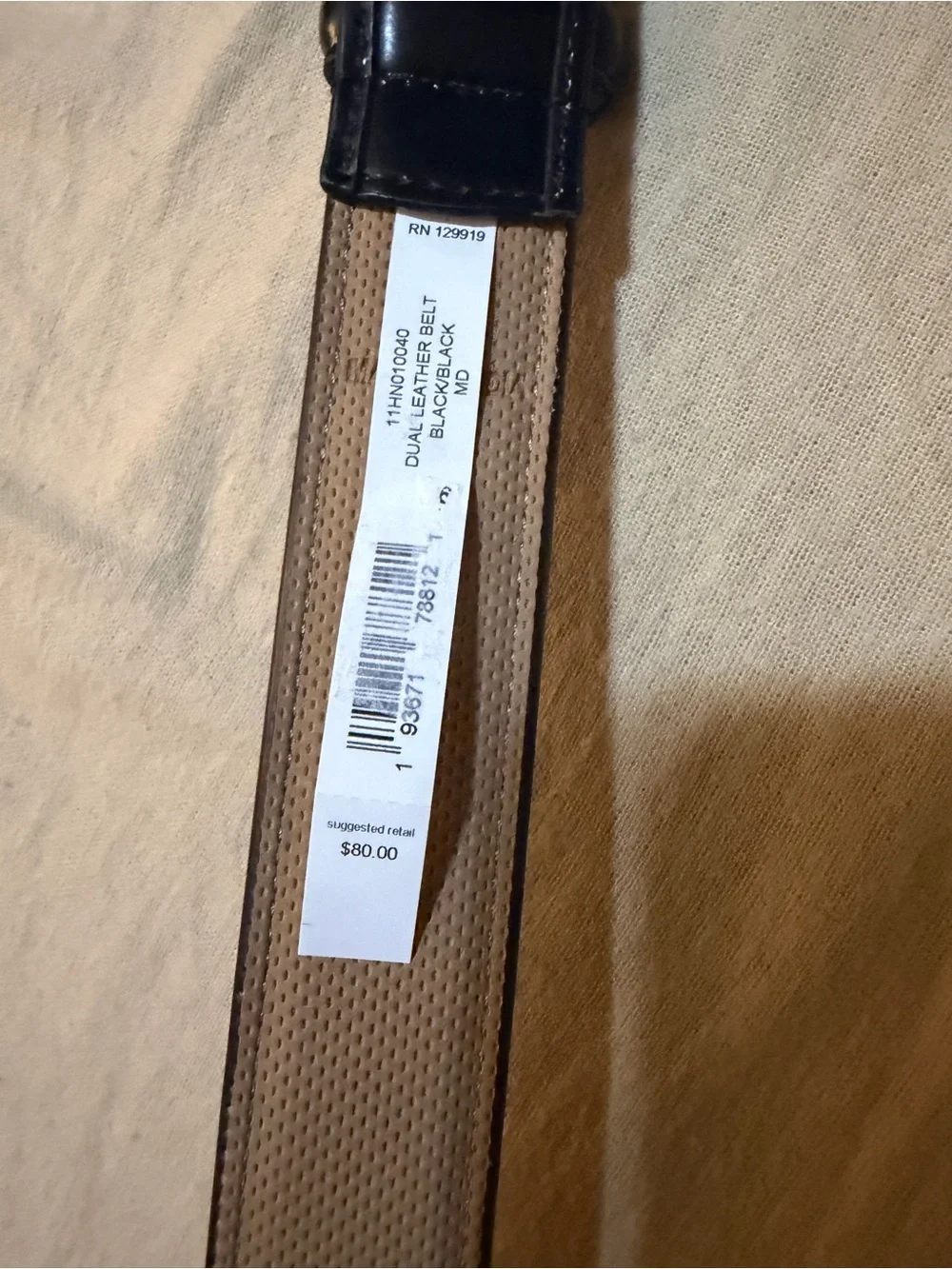 Cole Haan Men's Reversible Black/Tan Leather Belt
